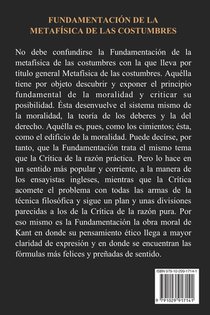 Fundamentación de la metafísica de las costumbres achterzijde