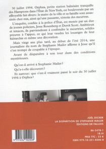 La Disparition de Stephanie Mailer achterzijde