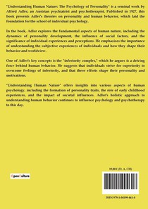 Understanding human nature the psychology of personality achterzijde