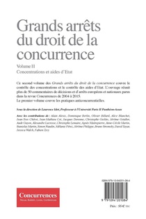 Grands arrets du droit de la concurrence Vol. II achterzijde