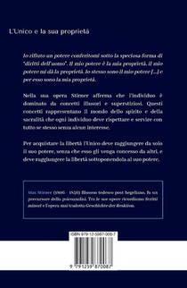 L'UNICO E LA SUA PROPRIETA achterzijde