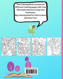 Unicorn, Mermaid and Princess Coloring Book for Kids 6-10 achterzijde