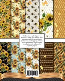 Sunflower Bee Scrapbook Paper achterzijde