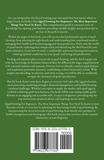 Quail Farming For Beginners achterzijde