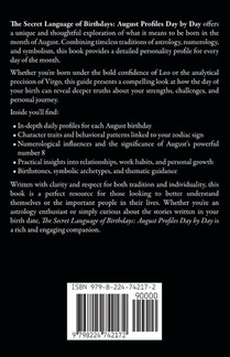 The Secret Language of Birthdays Profiles August Day By Day achterzijde