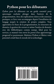 Python pour les Débutants achterzijde