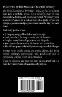 The Secret Language of Birthdays July Profiles Day By Day achterzijde