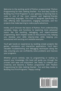 Python Programming for Kids achterzijde
