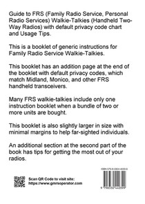 Guide to FRS Walkie-Talkies achterzijde