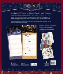 2026 Harry Potter: Hogwarts Family Wall Planner achterzijde