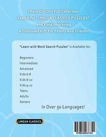 LEARN FINNISH WITH WORD SEARCH PUZZLES FOR ADULTS - Discover How to Improve Foreign Language Skills with a Fun Vocabulary Builder. Find 2000 Words to Practice at Home - 100 Large Print Puzzle Games - Teaching Material, Study Activity Workbook achterzijde