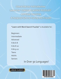 LEARN HUNGARIAN WITH WORD SEARCH PUZZLES FOR BEGINNERS - Discover How to Improve Foreign Language Skills with a Fun Vocabulary Builder. Find 2000 Words to Practice at Home - 100 Large Print Puzzle Games - Teaching Material, Study Activity Workbook achterzijde