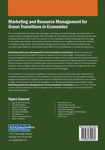 Marketing and Resource Management for Green Transitions in Economies achterzijde