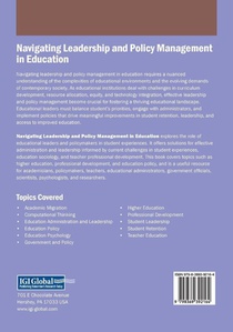Navigating Leadership and Policy Management in Education achterzijde