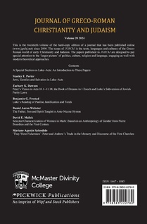 Journal of Greco-Roman Christianity and Judaism, Volume 20 achterzijde