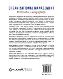 Organizational Management achterzijde