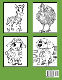 Farm Animals Coloring Book For Kids achterzijde
