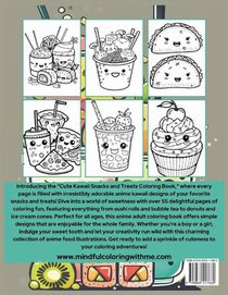 Cute Kawaii Snacks and Treats Coloring Book achterzijde
