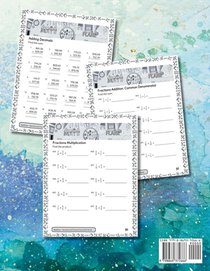 Decimals and Fractions Math Workbook 3rd and 4th Grade achterzijde