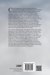 Critical Empathy as Teacher Education Reform achterzijde