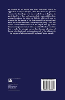 Psycho-Analysis A Brief Account of the Freudian Theory achterzijde