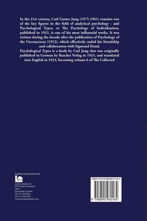 Carl Gustav Jung: Psychological Types, or the Psychology of achterzijde