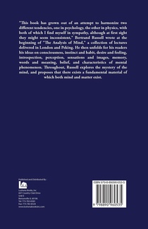 The Analysis of Mind achterzijde