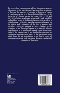 The Mental Traits of Sex An Experimental Investigation of the Normal Mind, in Men and Women achterzijde