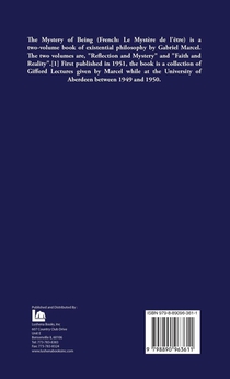 The Mystery of Being Reflection and Mystery Volume 1 achterzijde