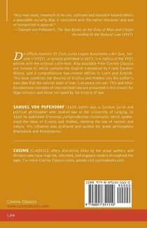 De Officio Hominis Et Civis Juxta Legem Naturalem Libri Duo, Volume I achterzijde