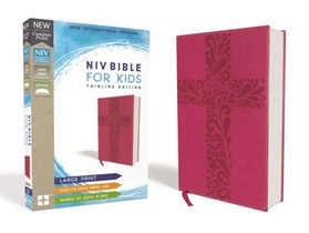 Niv, Bible for Kids, Large Print, Leathersoft, Pink, Red Letter, Comfort Print: Thinline Edition voorzijde