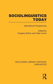 Sociolinguistics Today (RLE Linguistics C: Applied Linguistics)