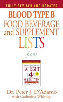 Blood Type B Food, Beverage and Supplement Lists voorzijde