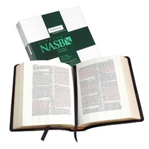 NASB Wide Margin Reference Bible, Black Edge-lined Goatskin Leather, Red-letter Text, NS746:XRME