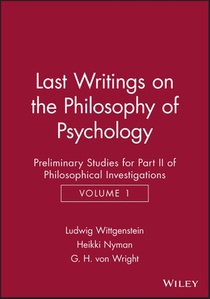 Last Writings on the Phiosophy of Psychology voorzijde