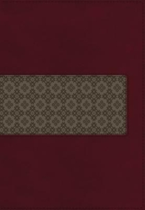 KJV Study Bible, Large Print, Leathersoft, Maroon/Brown, Thumb Indexed, Red Letter