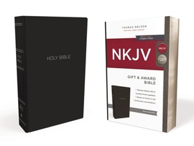 NKJV, Gift and Award Bible, Leather-Look, Black, Red Letter, Comfort Print voorzijde