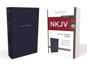 NKJV, Gift and Award Bible, Leather-Look, Blue, Red Letter, Comfort Print