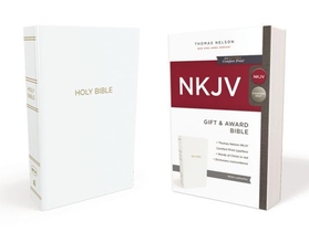 NKJV, Gift and Award Bible, Leather-Look, White, Red Letter, Comfort Print