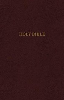 KJV, Reference Bible, Center-Column Giant Print, Bonded Leather, Burgundy, Thumb Indexed, Red Letter Edition, Comfort Print