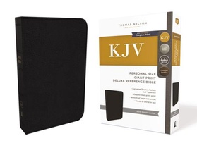 KJV Holy Bible: Personal Size Giant Print with 43,000 Cross References, Black Genuine Leather, Red Letter, Comfort Print: King James Version