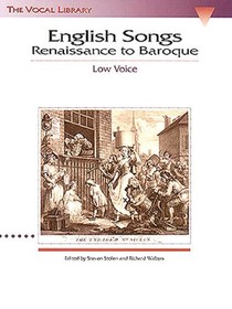 English Songs: Renaissance to Baroque: The Vocal Library Low Voice voorzijde