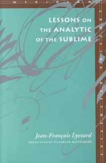 Lessons on the Analytic of the Sublime