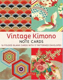 Vintage Kimono, 16 Note Cards: 8 Illustrations from 1900's Vintage Japanese Kimono Fabrics (Blank Cards with Envelopes in a Keepsake Box)