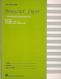 Standard Wirebound Manuscript Paper Green Cover 12 Staves Pe
