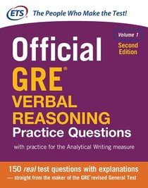 Official GRE Verbal Reasoning Practice Questions, Second Edition, Volume 1 voorzijde