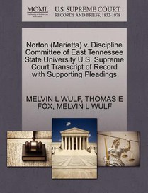 Norton (Marietta) V. Discipline Committee of East Tennessee State University U.S. Supreme Court Transcript of Record with Supporting Pleadings