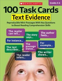 100 Task Cards: Text Evidence: Reproducible Mini-Passages with Key Questions to Boost Reading Comprehension Skills voorzijde