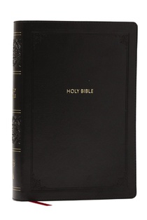 NKJV Giant Print End-of-Verse Reference Bible, Black Leathersoft, Red Letter, Comfort Print