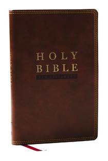NKJV Super Giant Print New Testament, Brown Leathersoft, Red Letter, Comfort Print (Thumb Indexed)